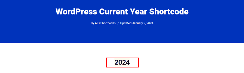 current year shortcode wordpress