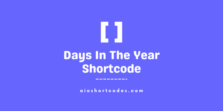 days in the year shortcode