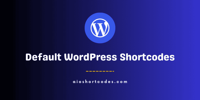 default wordpress shortcodes