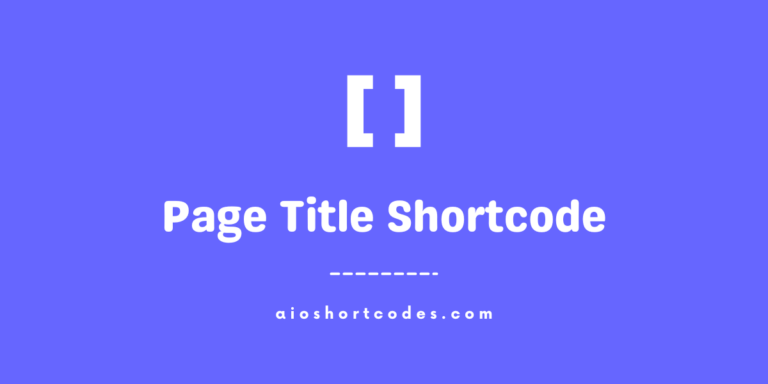 page title shortcode