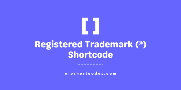 registered trademark shortcode