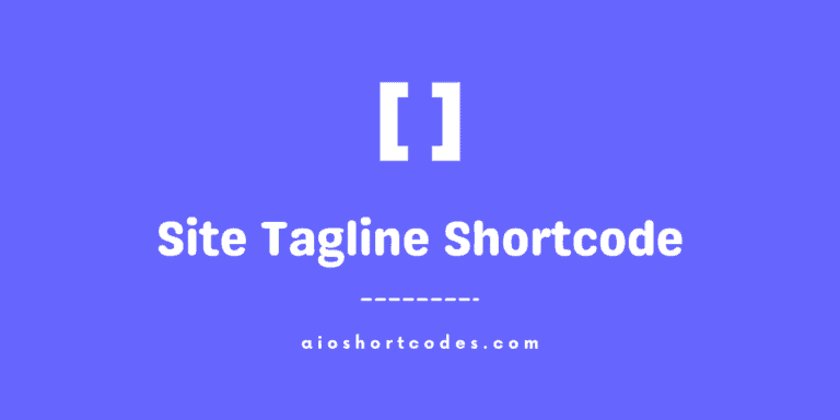 site tagline shortcode