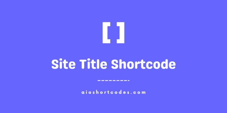 site title shortcode